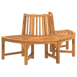 vidaXL Half Round Tree Bench &Oslash;160 cm Solid Wood Eucalyptus
