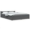 vidaXL Bed Frame without Mattress with Drawers Grey 140x190 cm