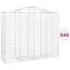 vidaXL Arched Gabion Baskets 40 pcs 200x50x160/180 cm Galvanised Iron