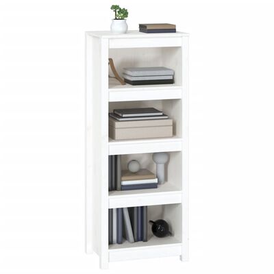 vidaXL Book Cabinet White 50x35x125.5 cm Solid Wood Pine