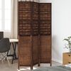 vidaXL Room Divider 3 Panels Dark Brown Solid Wood Paulownia