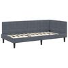 vidaXL Corner Bed Frame with Headboard Dark Grey 90 cm x 190 cm Velvet
