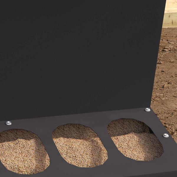 vidaXL Chicken Feeder Black 40 x 40 x 45 cm Cold-Rolled Steel