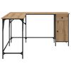 vidaXL Desk Artisan Oak 141 x 141 x 75 cm Engineered Wood