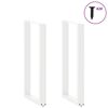 vidaXL Bar Table Legs U-Shaped 2 pcs White 40x(100-101) cm Steel
