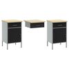 vidaXL Work Cabinet with Drawer with Lock 3 pcs Black 150 x 55 x 85 cm