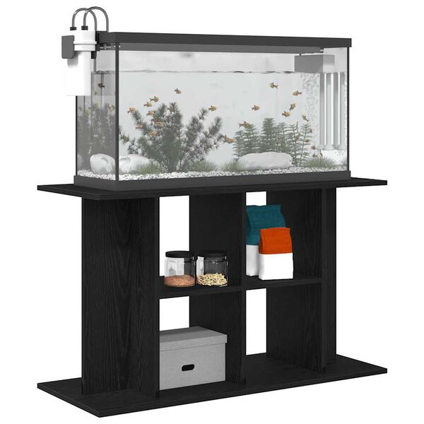 vidaXL Aquarium Stand Black Oak 100x40x60 cm Engineered Wood