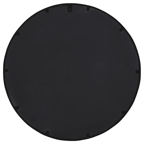 vidaXL Garden Mirror Black 60x4 cm Iron Round for Outdoor Use