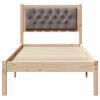 vidaXL Bed Frame with Headboard Taupe 90 x 190 cm Solid Pine Wood