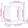 vidaxL Firewood Rack with Rain Cover 101x61x110.5 cm Galvanised Steel