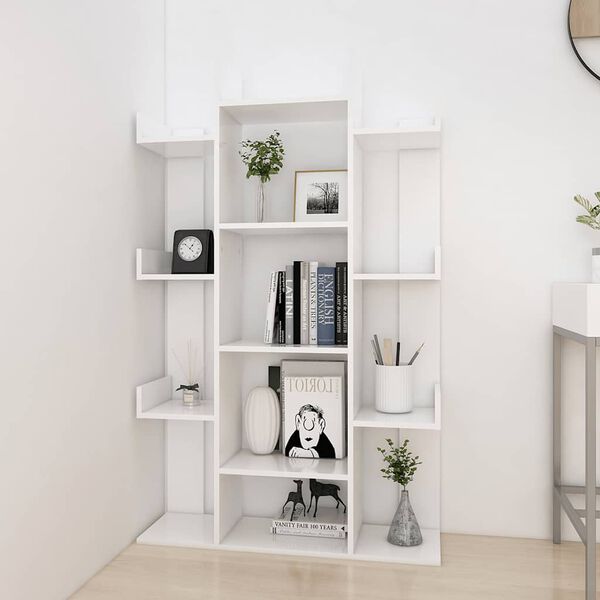 vidaXL Book Cabinet White 86x25.5x140 cm Engineered Wood