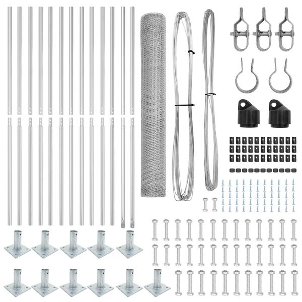 vidaXL Fence Post Silver 25 x 1 m (13 mm mesh) Steel