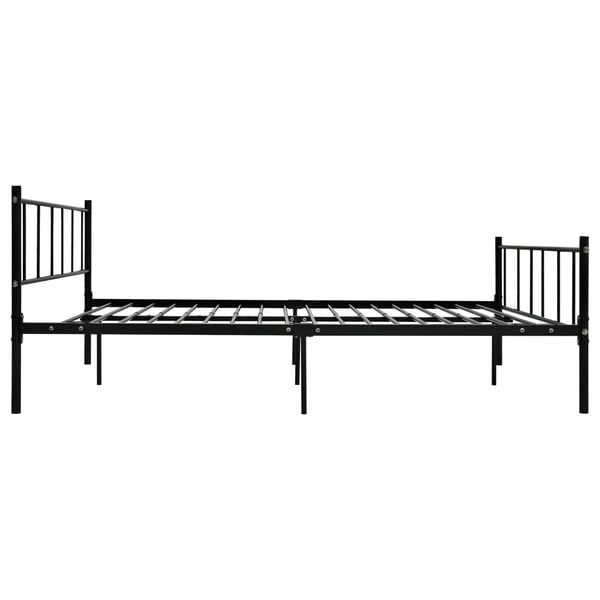 vidaXL Bed Frame without Mattress Black Metal 180x200 cm Super King