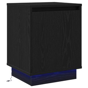 vidaXL Bedside Cabinet Black Oak 39 x 34.5 x 50 cm Engineered wood