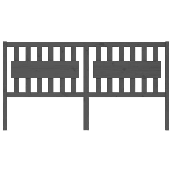 vidaXL Bed Headboard Grey 185.5x4x100 cm Solid Wood Pine