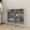 vidaXL Wall Shoe Cabinets 2 pcs Concrete Grey 60x18x90 cm Engineered Wood