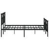 vidaXL Metal Bed Frame without Mattress with Footboard Black 140x200cm
