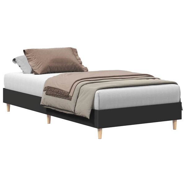 vidaXL Bed Frame No Mattress Black 100x200 cm Engineered Wood