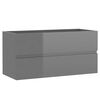 vidaXL 2 Piece Bathroom Furniture Set High Gloss Grey Engineered Wood