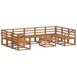 vidaXL Outdoor Sofa Set 10 pcs Natural Solid Acacia Wood