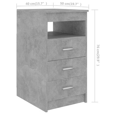 vidaXL Desk Concrete Grey 140x50x76 cm Engineered Wood