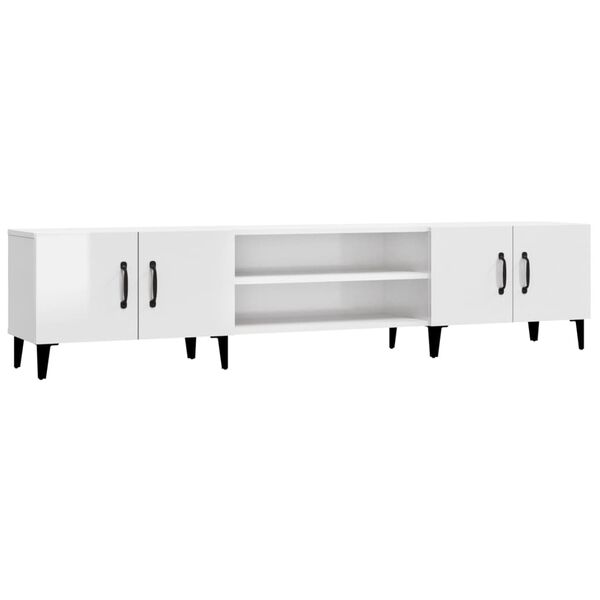 vidaXL TV Cabinet High Gloss White 180x31.5x40 cm Engineered Wood