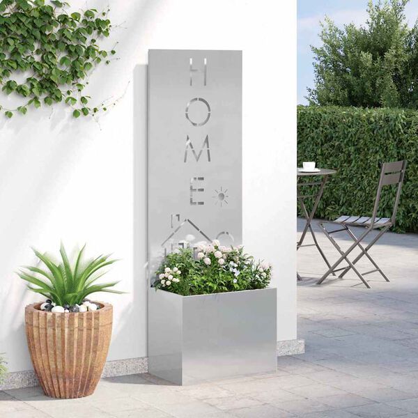 vidaXL Garden Privacy Screen Sliver 50 x 140 cm Stainless steel