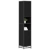 vidaXL Bathroom Furniture Set with Door Black Oak 35 x 37.5 x 188.5 cm