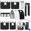 vidaXL Curtains for Loft Bed with Tunnel and Tower White and Black