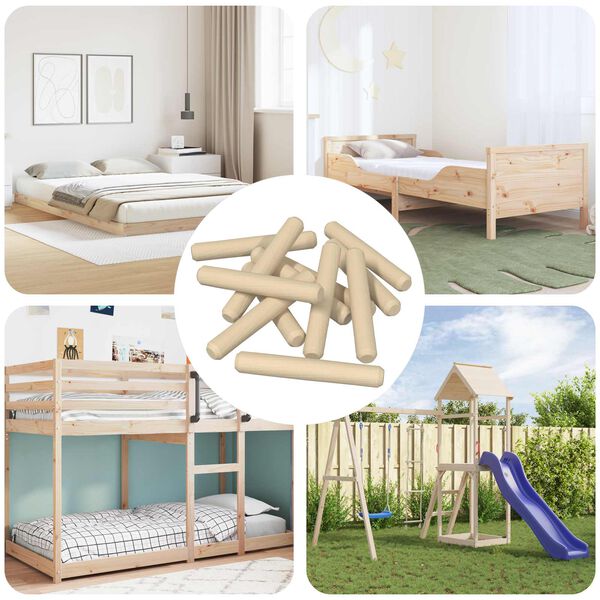 vidaXL Wooden Dowels 12000 pcs Brown Solid wood