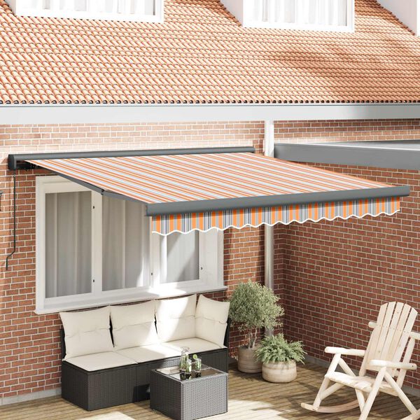 vidaXL Retractable Awning Multicolour 300 x 250 cm Fabric and Metal