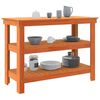 vidaXL Work Bench Wax brown 110.5 x 50 x 80 cm Solid pine wood