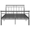 vidaXL Bed Frame without Mattress Black Metal 120x200 cm