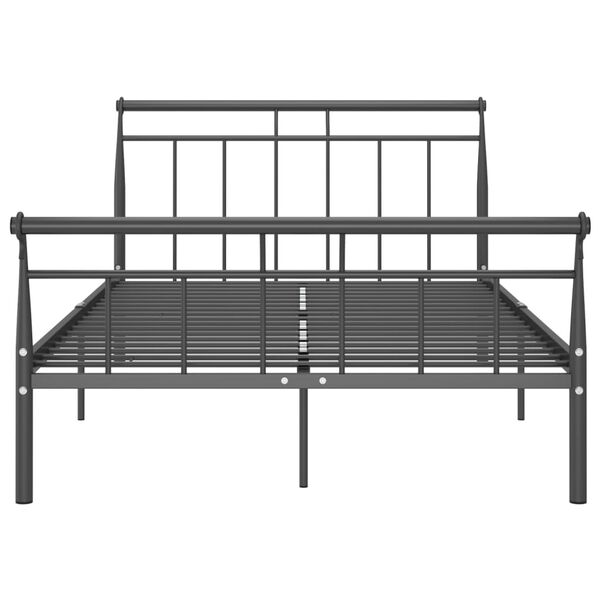 vidaXL Bed Frame without Mattress Black Metal 120x200 cm