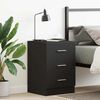 vidaXL Bedside Cabinet Black 38x35x56 cm Engineered Wood