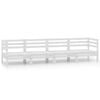 vidaXL 4 Piece Garden Lounge Set White Solid Pinewood