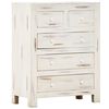 vidaXL Drawer Cabinet White 58x30x75 cm Solid Acacia Wood