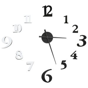 vidaXL 3D Wall Clock Modern Design Black and White 100 cm XXL