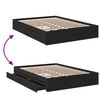 vidaXL Bed Frame with Drawers without Mattress Black 140x190 cm
