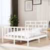 vidaXL Bed Frame without Mattress White Solid Wood Pine Double