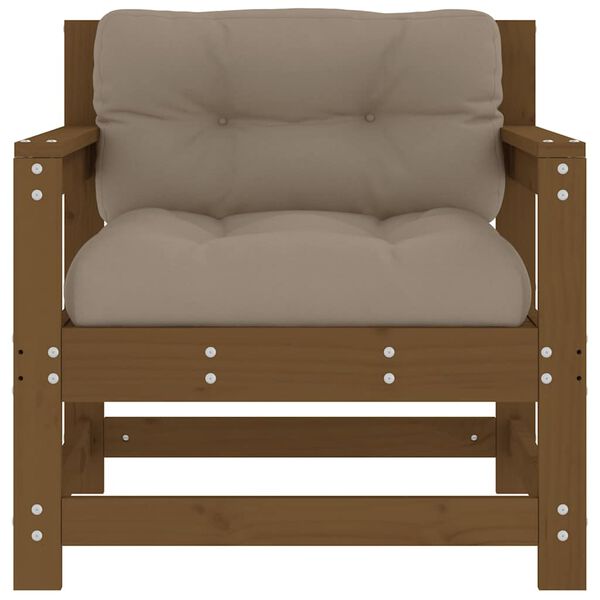 vidaXL Garden Chairs with Cushions 2 pcs Honey Brown Solid Wood Pine