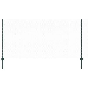 vidaXL Hexagonal Fence with Post 50 x 1.2 m PVC-Coated Steel Green