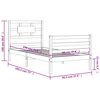 vidaXL Bed Frame without Mattress White Single Solid Wood