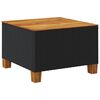 vidaXL Garden Table Black 55x55x36 cm Poly Rattan Acacia Wood