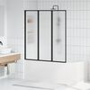 vidaXL Shower Screen Folding Black 132 x 2 x 140 cm Aluminium and PP