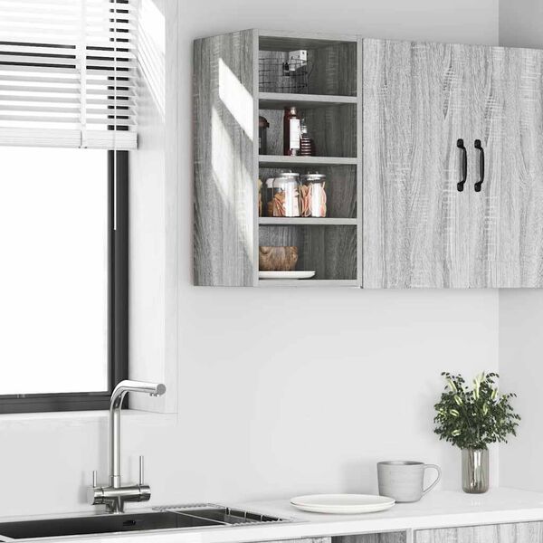 vidaXL Hanging Cabinet Riga Grey Sonoma 30x29.5x60 cm Engineered Wood