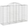 vidaXL Arched Gabion Baskets 5 pcs 200x50x120/140 cm Galvanised Iron