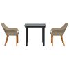 vidaXL Garden Dining Set with Cushion 3 pcs Beige Poly Rattan