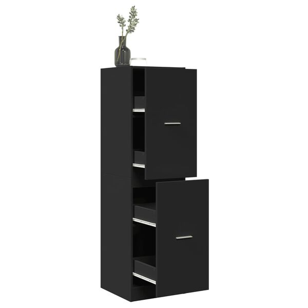 vidaXL Apothecary Cabinet Black 40x41x144.5 cm Engineered Wood