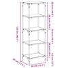 vidaXL Storage Rack with Black Glass Top 40x30x123 cm Steel